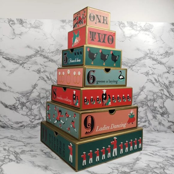 Harry & David Twelve Days Christmas Tower Drawer Box - Picture 7 of 10